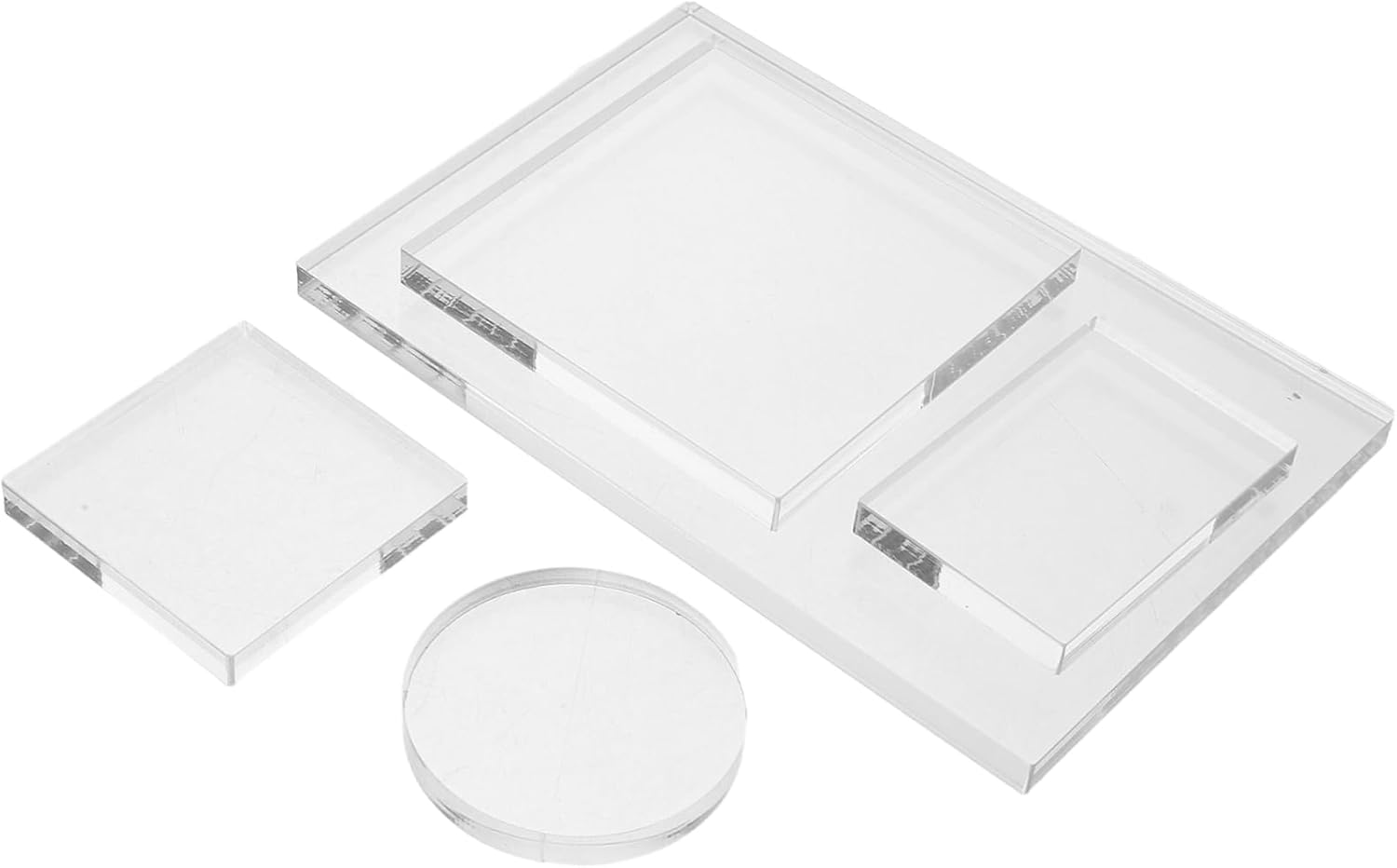 NUOBESTY 5pcs Transparent Acrylic Stamp Blocks Reusable Decorative Mounting Blocks for Card Making Scrapbooking Journaling DIY Crafting Tools