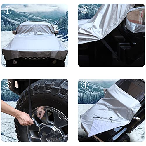 Image of PIUGILH Car Windshield Snow Cover Compatible with Hummer H2 2003-2009 /H3 2005-2009,Windshield Snow Ice Cover Sun Cover,All Weather Dustproof Windshield Cover,Protects Windshield from Rain, Sun, Frost