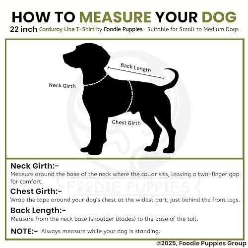 Image of Foodie Puppies Corduroy Line Velvet Pocket T-Shirt Warm Sweater Jacket - (22 inch, Olive & Maroon) for Medium Dogs | Soft, Lightweight Pet Apparel | Stylish, Comfortable, Durable, Stretchable