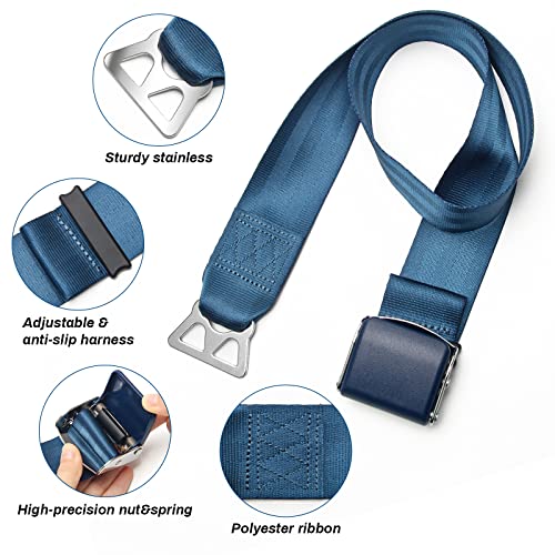 Coolrunner Airplane Seat Belt Extender, Adjustable 7-32" Airplane Seatbelt Extender - FITS MOST Airlines - Free Carrying Case (Blue)3