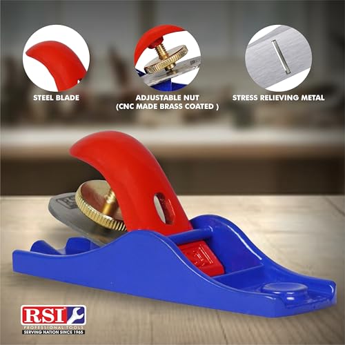 Image of Block Plane Super Heavy Duty Cast Iron Jack Plane Size 102 for Woodworking | Manual Hand Bench Plane with Micro-Adjustable Depth & Comfort Grip Handle