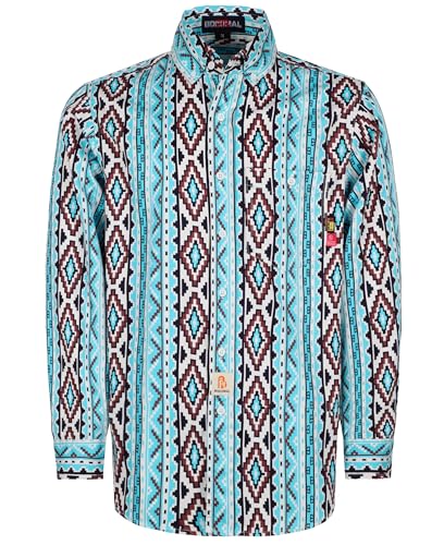 BOCOMAL FR Shirts for Men Printed Bohemia/Hawaii Button Down NFPA2112 CAT2