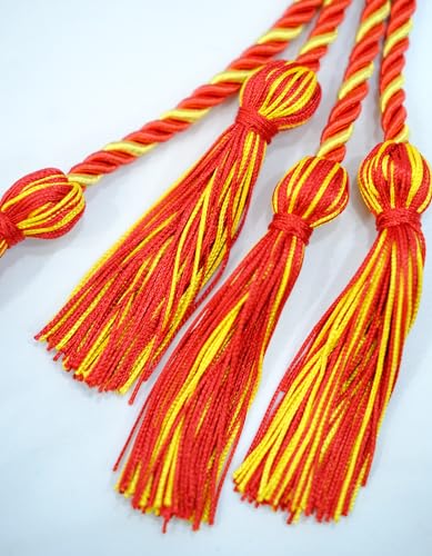 Image of Double Graduation Honor Cords - Red with Gold,68 inch Long