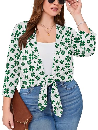 Image of AusLook Women's Plus Size Lightweight Open Front Cardigan 3 /4 Sleeve Cover Ups Shrugs Shawls and Wraps Kimono Jacket Coat