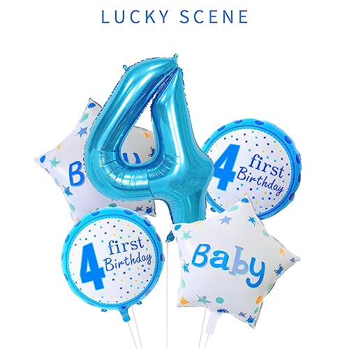 Image of 40 Inch Blue Number Balloons, Helium Mylar Foil Number Balloons for Birthdays, Number 4 Balloon for Party Wedding Bachelorette Birthday Bridal Shower Graduation Anniversary Celebration Party