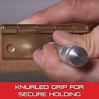 Vista 5 de Starrett Punzón central de acero con vástago cuadrado y empuñadura estriada - Acero endurecido y templado, 4" de longitud, 18" de diámetro cónico