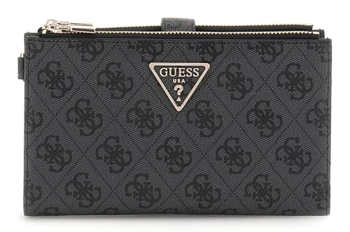 Maroquinerie GUESS Laurel Double Zip Organizer : l'élégance du motif monogramme Coal