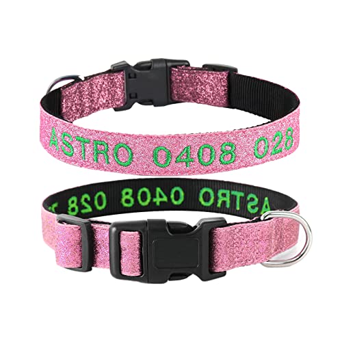 Personalisiertes Hundehalsband Aus Leder, Verstellbar 21–27 Cm – Mit Diamant-Design & Gravur Für Name & Telefon