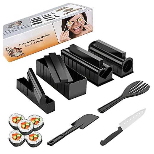 Sushi Making Kit for Beginners - Original Sushi Maker Deluxe Exclusive Online Video Tutorials Complete with Sushi Knife 11 Piece DIY Sushi Set - Easy and Fun - Sushi Rolls - Maki Rolls