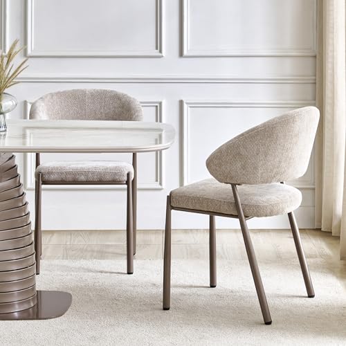 Image of Home Centre | Dining Chair for Home | Metal | Beige | 1 Year Warranty