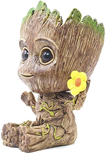 SLOCME Pot de fleurs Groot – Les Gardiens de la Galaxie pour pot à stylo, décoration de bureau, pot de fleurs avec trou de drainage – Image 5