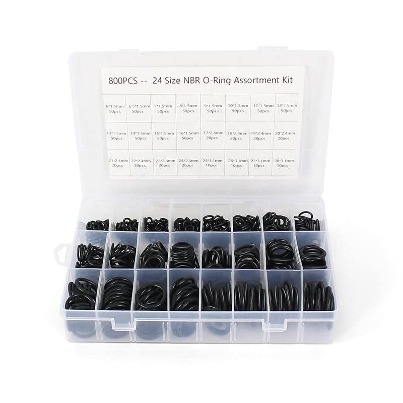 800 pièces NBR Joint torique Joint en Caoutchouc Joint torique Ensemble Nitrile Caoutchouc Joint épaisseur 1/1.5MM Anneau KIT Assortiment