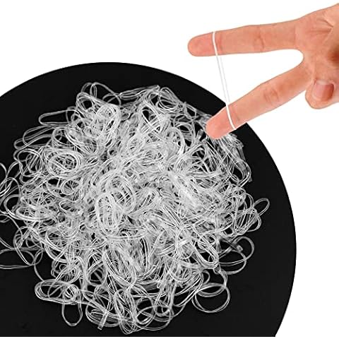 250 Pcs Clear Elastic Hair Bands, Small Hair Bands, Elastic Hair Ties, Hair Elastics, Rubber Bands for Hair, Hair Bands for Women, Girls (Clear) Cover