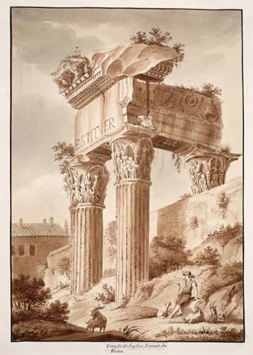 Peinture murale les ruines du temple de Jupiter Tonans Agostino Tofanelli en toile premium
