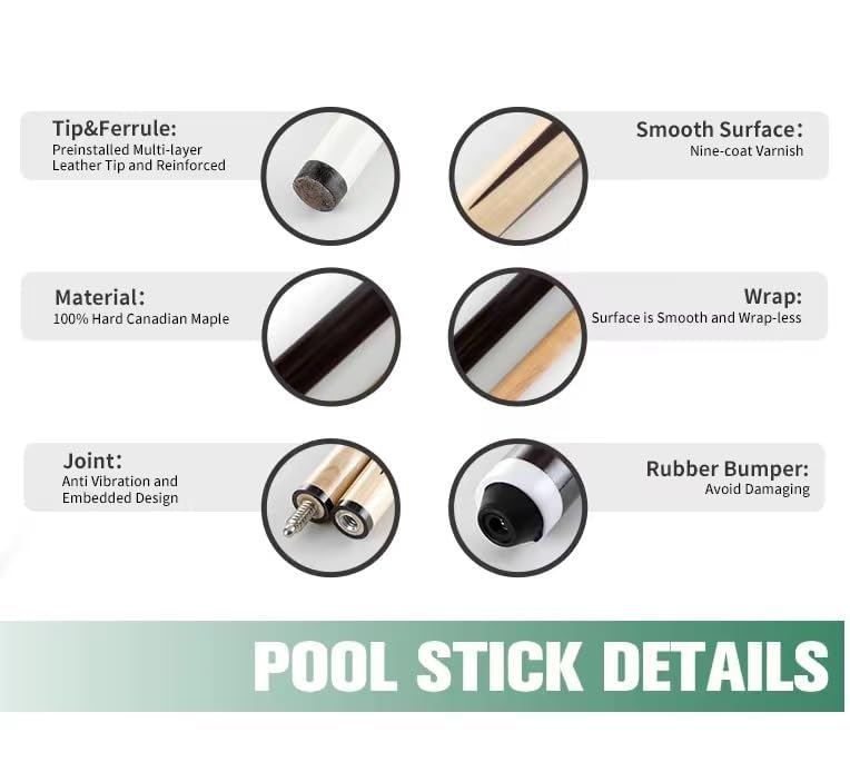 Amazon.com : 36inch Set of 2 Pool Cues for Kids Shorty Cues