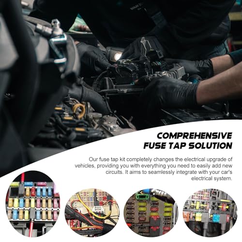 EASONGEE 3 Set Circuit Fuse Tap, 3 Types Small Mini Adding a Circuit Adapter Car Fuse Tap Kit, Low Profile Tap Adapter Piggy Back Blade Fuses Holder, Fuse Taps Set for Trucks Cars Boats, 12V, 10A - Image 6