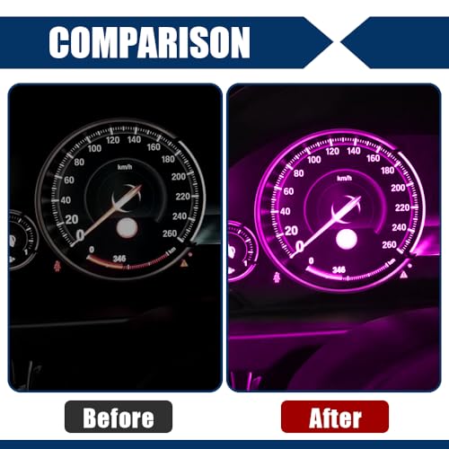 20PCS Lámparas LED T5 para Tablero de Auto Color Rosa Púrpura miniatura 6