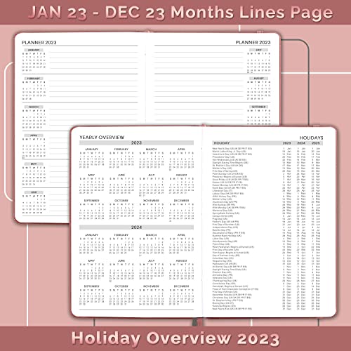 Agenda 2025 - Agenda 2025 da gennaio 2025 a dicembre 2025, Agenda Giornaliera Per Produttività con Schede Mensili, Tasca Interna, a Righe, 14,3 x 21 cm - immagine 5