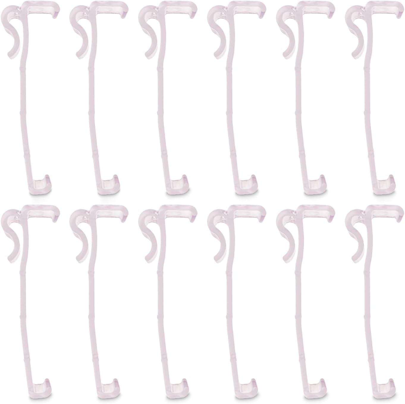 3.25 Inch Clear Valance Clips for Top Blind Brands & Window Shades, 12-Pack -Sturdy Plastic Brackets, Ideal for Wood, Faux Wood & Metal Treatments in Home & Office Settings