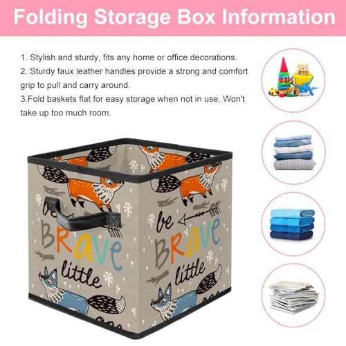 Boîte de rangement pliable cube compacte et robuste avec double poignée - 4