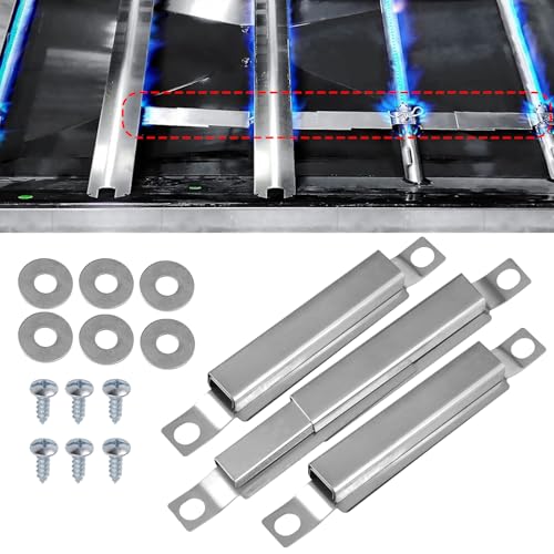 3 Stück Gasgrill Ersatzteile Crossover Brenner Universal, BBQ Edelstahl Flammenbrücke, 12 to 21cm Crossover Brenner Verstellbar, für Centro,Charbroil und Andere, Crossover Rohr, Übertrag Srohr