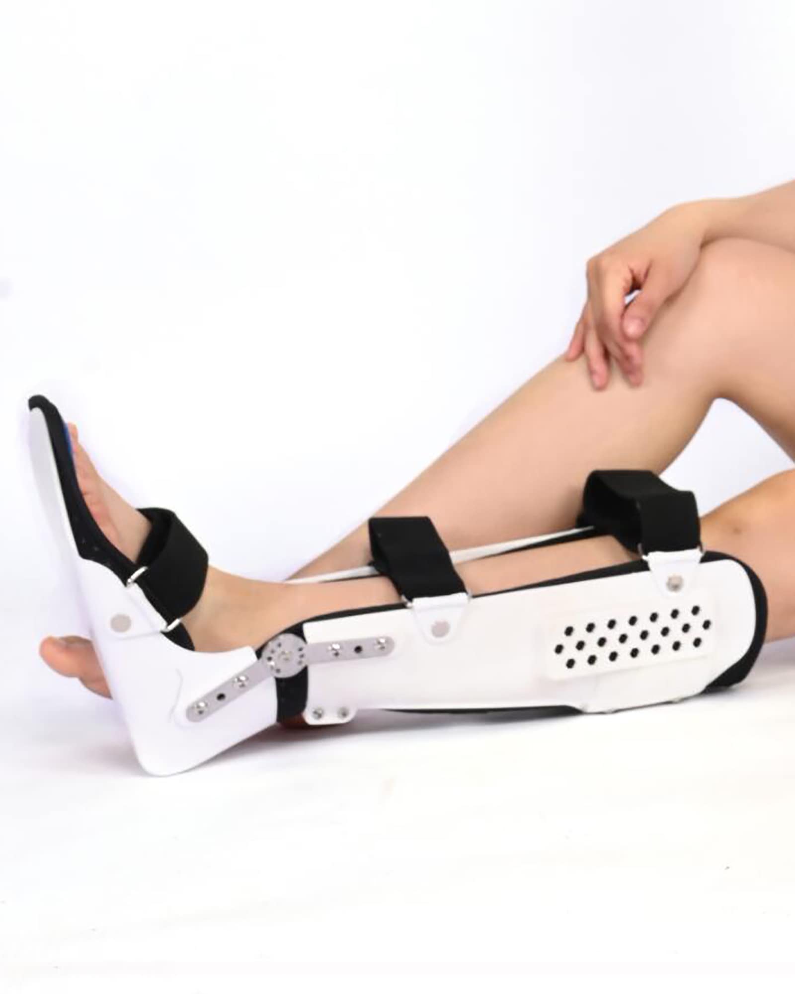 Estabilizador ortopédico ajustable para caída del pie, fascitis plantar, férula nocturna, soporte para el arco del pie, bota para caminar para fractura de tobillo de pantorrilla, derecha, L