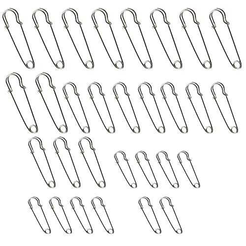 XINGSUI 30-teilige Sicherheitsnadeln, je 10 in 3 Größen, kurze Rocknadeln, Deckenstifte, Sicherheitsnadeln für Schmuck, Kunsthandwerk und Stricken Cover