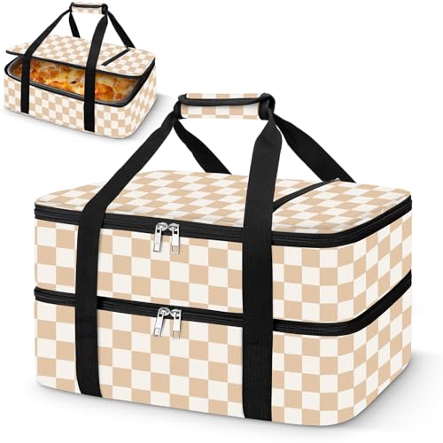 Coobiiya Insulated Casserole Carrier,Lasagna Lugger Tote Keeps Food Hot or Cold,Thermal Lunch Bag...