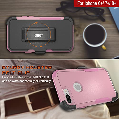 Étui de protection iPhone 8 Plus Punkcase rose avec support amovible - 5