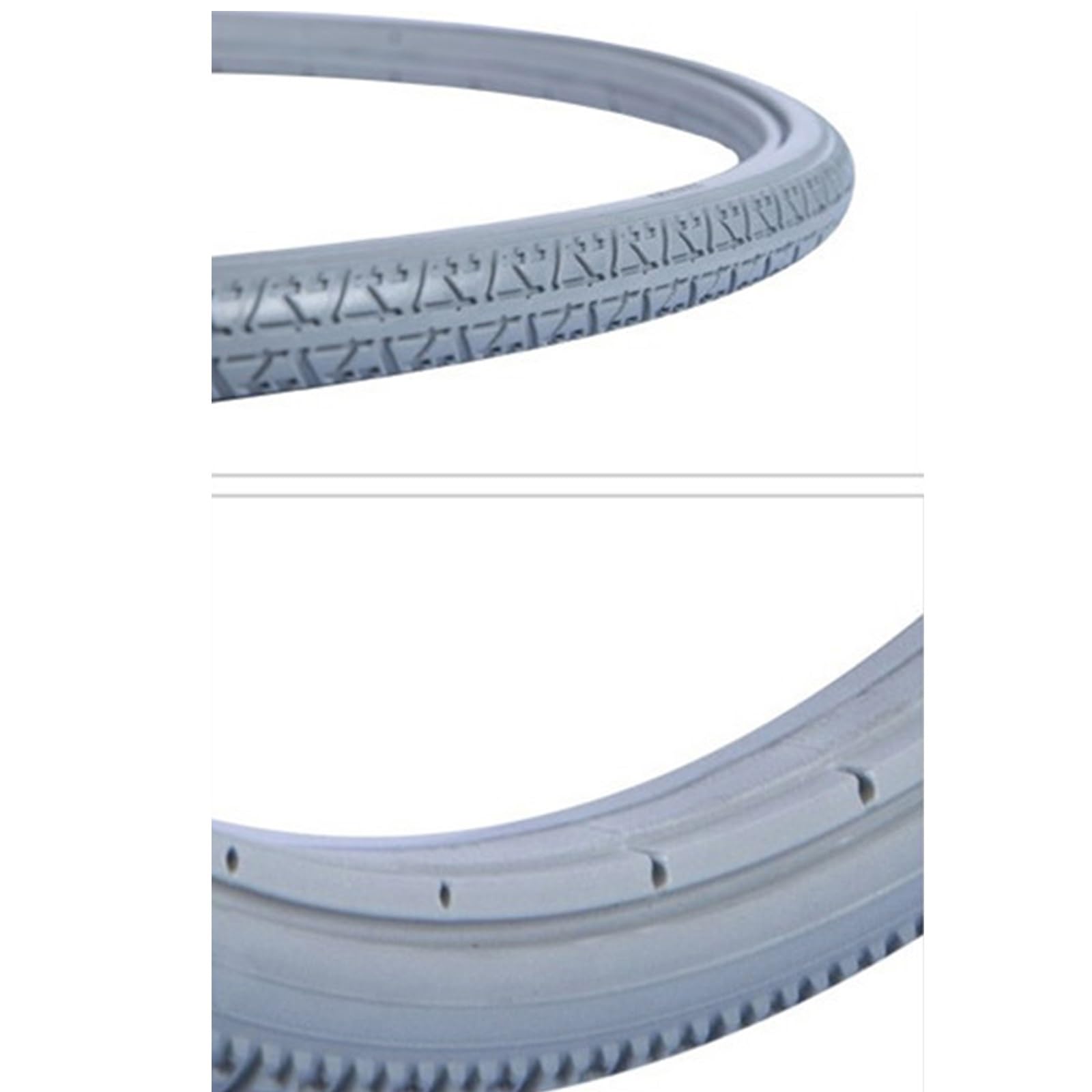 Pneumatico for Sedia a rotelle Pieno Senza Aria 20/22/24x1 3/8 Pollici antideflagrante e antiforatura, Pneumatico Posteriore Nero e Grigio(Gray,24 Inches)