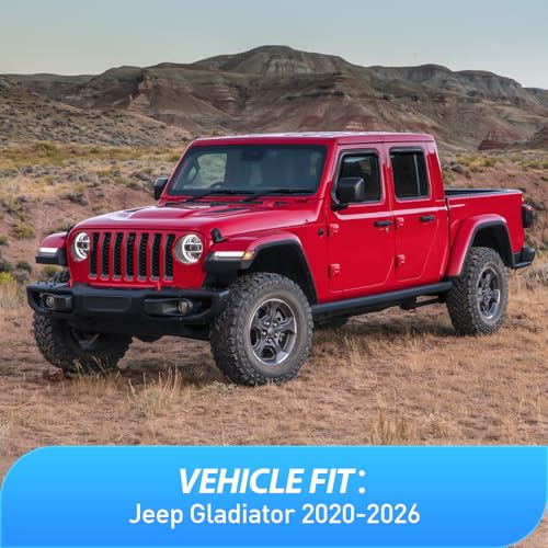 Image of Nilight in Channel Rain Guards for Jeep Gladiator 2020 2021 2022 2023 2024 2025 2026 Side Window Deflectors, Vent Window Visors-4PCS