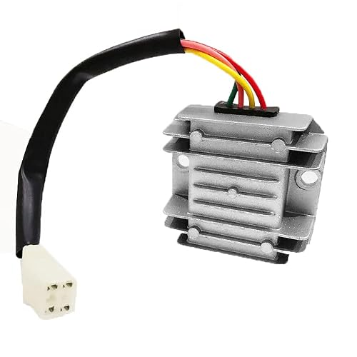 4ピン仕様 オートバイ電圧整流器 12V 150～250CC オートバイ スクーター モペット ATV 電圧レギュレータ整流器 エンジンコントローラー 汎用 過充電防止 交換用 取り付け簡単 交換パーツ（銀）