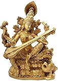 AONA Brass Vina-Vandini Kamlasana Saraswati, Höhe: 11,5 cm