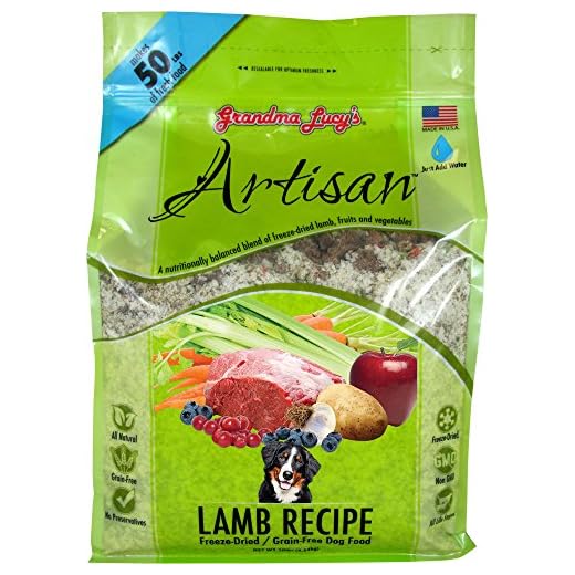 Grandma Lucy's Artisan Dog Food, Grain Free and Freeze-Dried - Artisan Lamb, 10Lb Bag