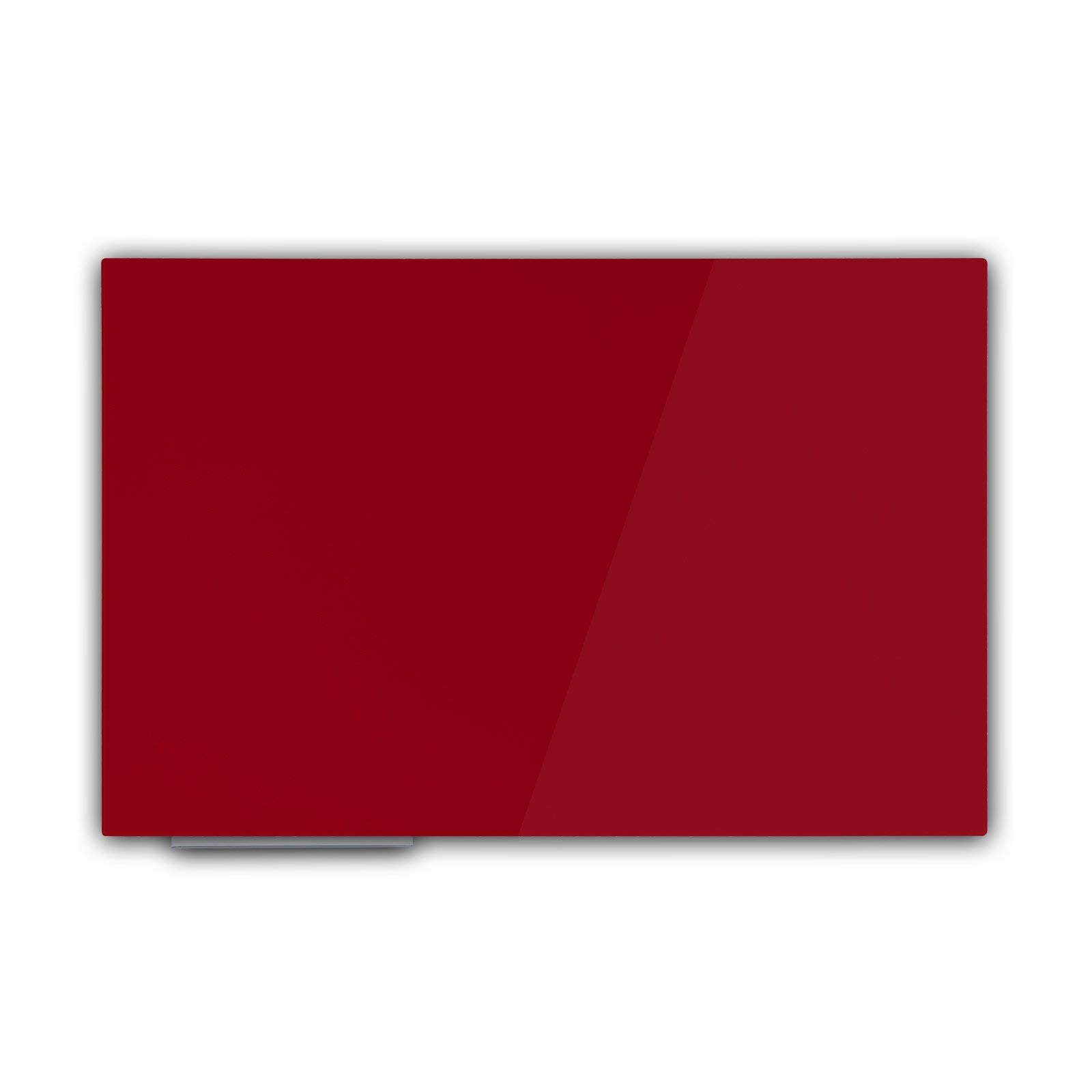 Floordirekt Magnetisches Glas-Whiteboard | Rahmenlos mit Schwebe-Effekt | 3 Größen | 2 Farben (Rot, 120 x 150 cm)