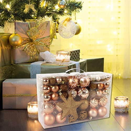 harayaa 100 Peças De Decoração De Árvore De Natal Para De Festa, Tamanho Real, Rosa Dourada