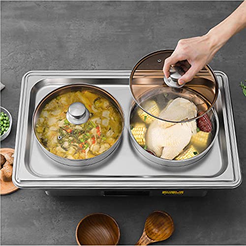 Tweepots slowcooker, voedselverwarmer en buffetserver, 600 W, 2 x 4 liter kookpotten, zilver, B - Afbeelding 7