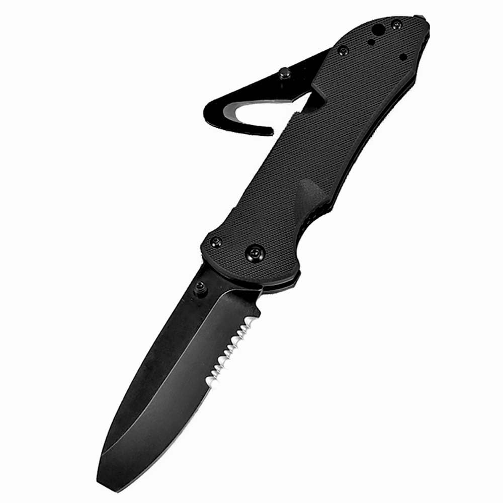 Klappmesser 8" Schwarze Taschenmesser aus edelstahl mit G10, Edc Outdoor Messer Survival Jagdmesser, Neck knife Tanto Tragbare Camping messer, faltmesser Angeln, multi tool schneider, Universalmesser