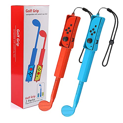 Switch Mario Golf Clubs Compatible with Nintendo Switch Joy-con, 2 Pack Mario Golf Rod, Switch Game Accessories with Hand Strap Fit for Mario Golf: Super Rush