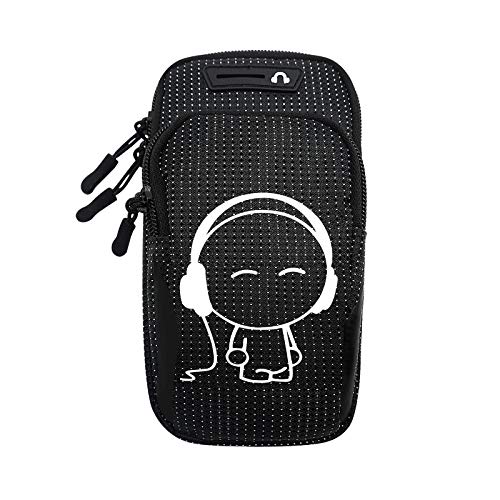 Acenilen Sports Running Armband Adjustable Arm Bag Suitable for Outdoor Exercise, Phone Case Holder Compatible with Phones Under 6.5 inches - Upgraded Reflective