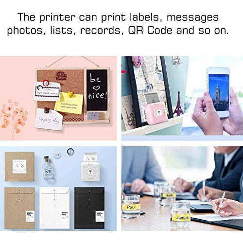 Levoty HD Bluetooth Thermal Portable Mini Cute Pocket Photo Label Sticker Receipt Printer for iPhone Android PC Windows (Bule) - Image 5