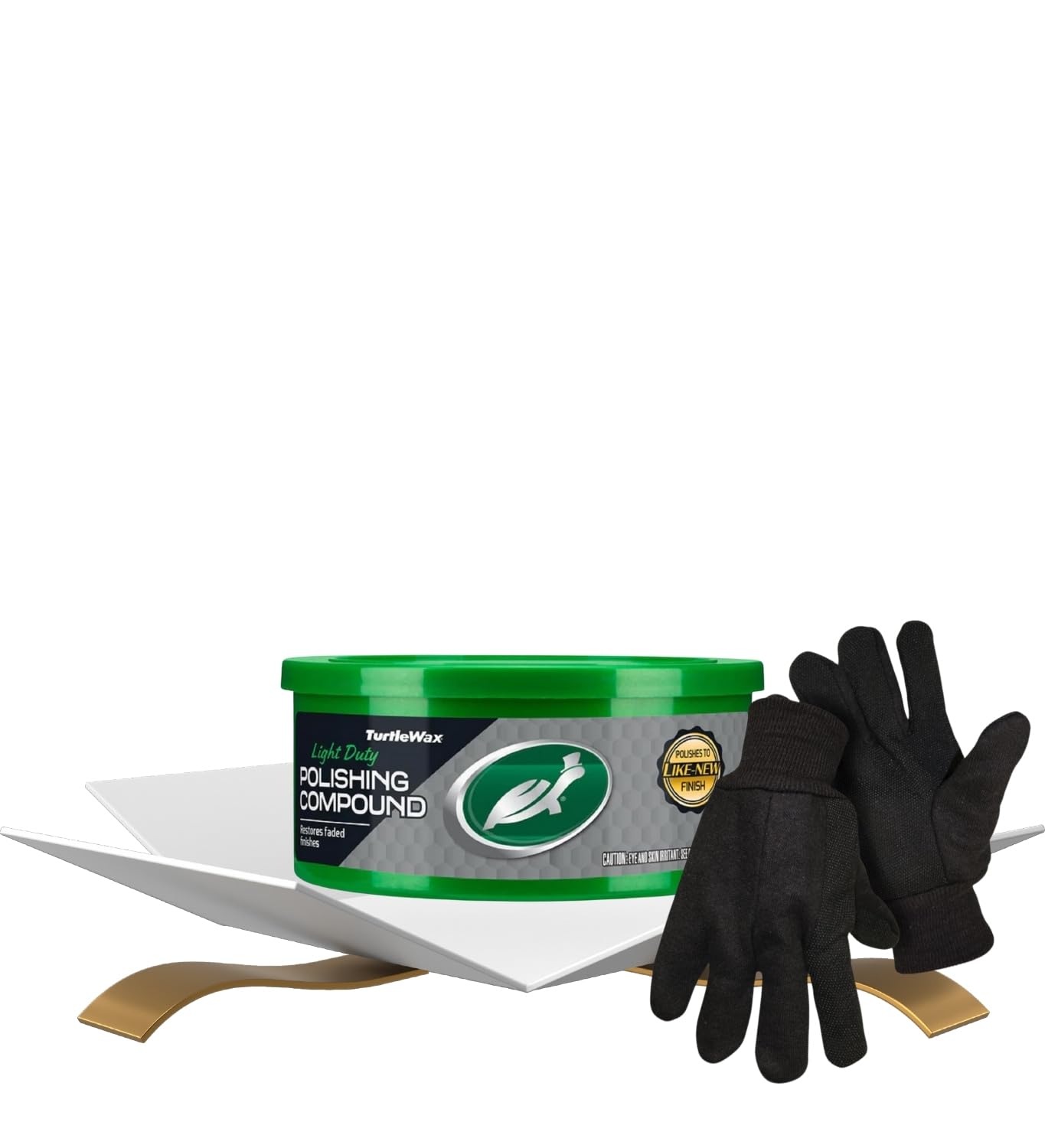 Turtle Wax Polishing Compound (10.5oz) Bundle with Microfiber Applicator Pads (2pk) for Restoring Car Paint and Removing Surface Imperfections — Gift Set (2 Items)