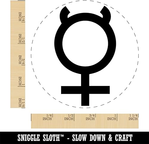 Miniatura 10 de Astronomy Mercury Astrology Planet Symbol - Sello de goma para sellar planificadores de manualidades, mini de 12 pulgada