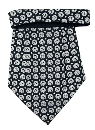 Image of formal cravat set for men with pocket square Men's Cravat Necktie, Self Design Microfiber Dark Multi color Free Size