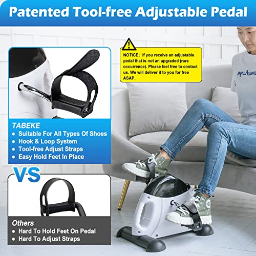 Under Desk Bike Pedal Exerciser - Tabeke Mini Exercise Bike For Arm/Leg Exercise, Pedal Exerciser For Seniors With Lcd Display (White) #TOP1