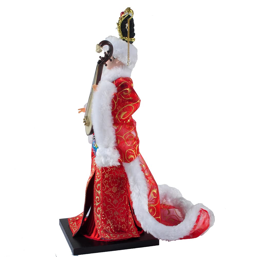 BAENRCY 12 Inch Chinese Traditional Handicraft Silk Figurine Collectible Chinese Doll Silk Doll (Red)