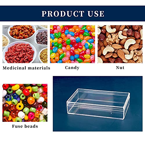 Image of Clear Acrylic Box with Lids, 4 Pack 4.3x2.7x1 Inch Clear Acrylic Plastic Square Cube Storage Candy Box Containers for Wedding, Party, Treats, Coin, Jewelry Accessories