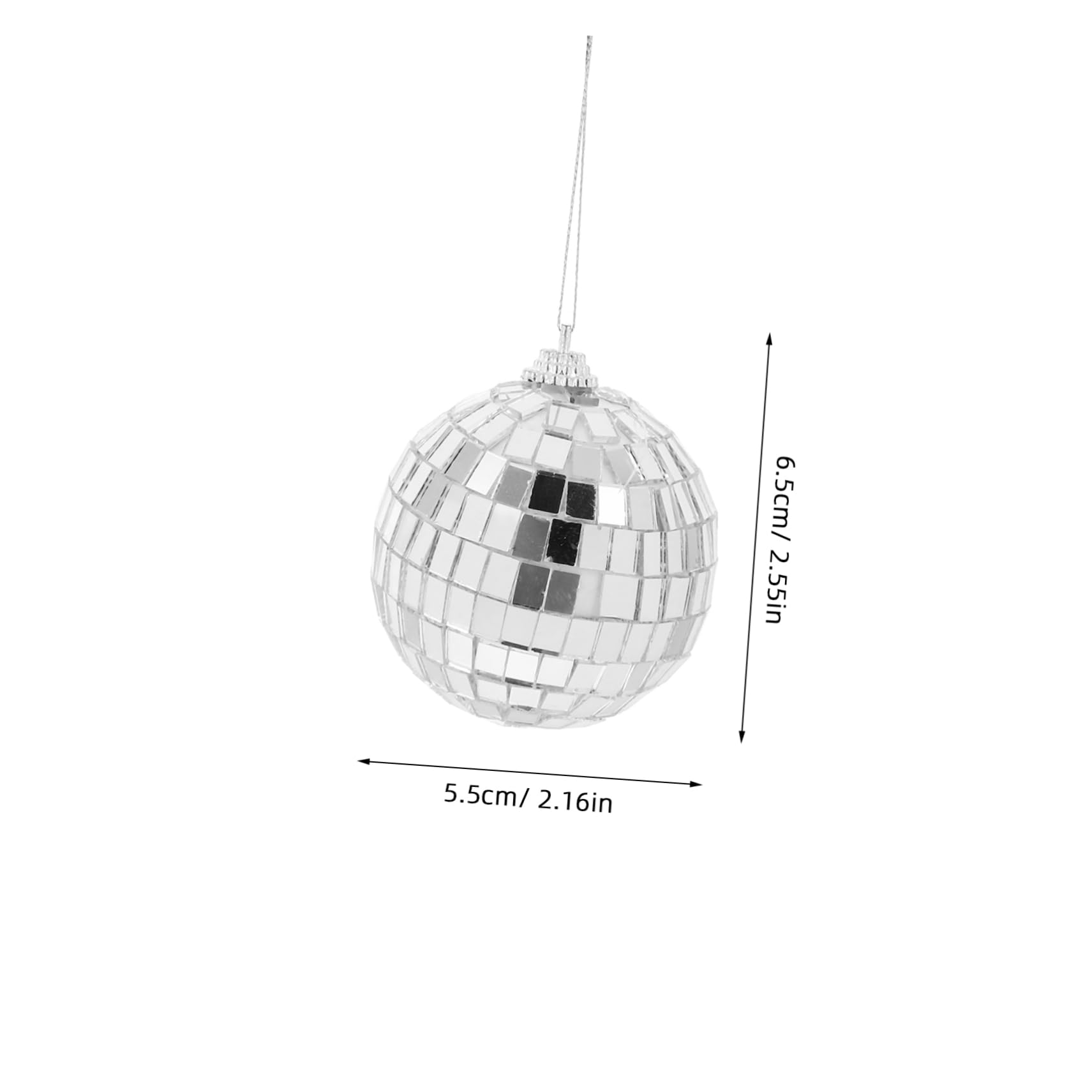 GRIRIW Disco Ornaments Hanging Mirror Disco Balls Silver Christmas Balls Mini Table Decorations for Dance Events