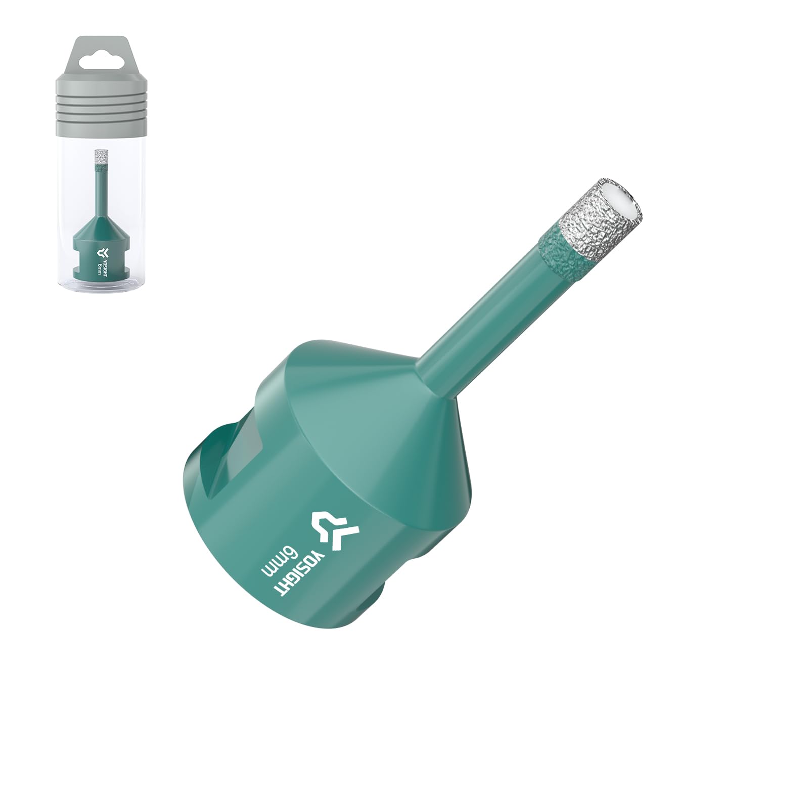 1/4 Inch Diamond Hole Saw for Porcelain Tile & Glass - 6mm M14 Shank Core Drill Bit for Angle Grinder, Dry/Wet Hole Opener, Cuts Granite, Marble,