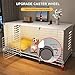 PJDDP Dog Cages Indoor, DIY Metal Wire Dog Kennel Enclosure, Pet Home Small Animal House, Detachable Dog Crate with Removable Tray, Top Storage,3 grids